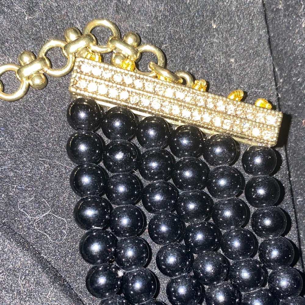 Authentic Heidi Daus Elegant Know How Black Brown and Gold Beaded Necklace - Picture 6 of 8
